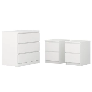 Мебель для спальни, набор из 3 предметов - IKEA MALM ИКЕА МАЛЬМ, 48х78х80/40х48х55 см, белый