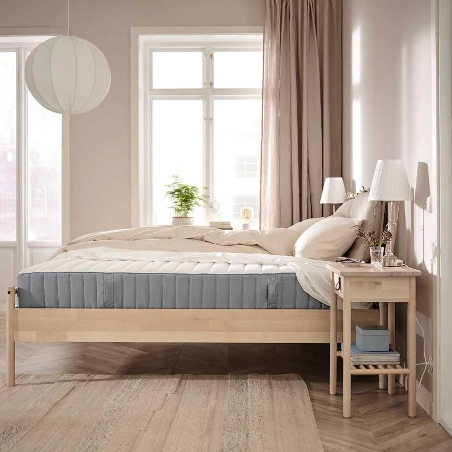 Матрас для двуспальной кровати - VALEVÅG IKEA/ ВАЛЕВОГ ИКЕА, 160х200 см, белый (изображение №2)