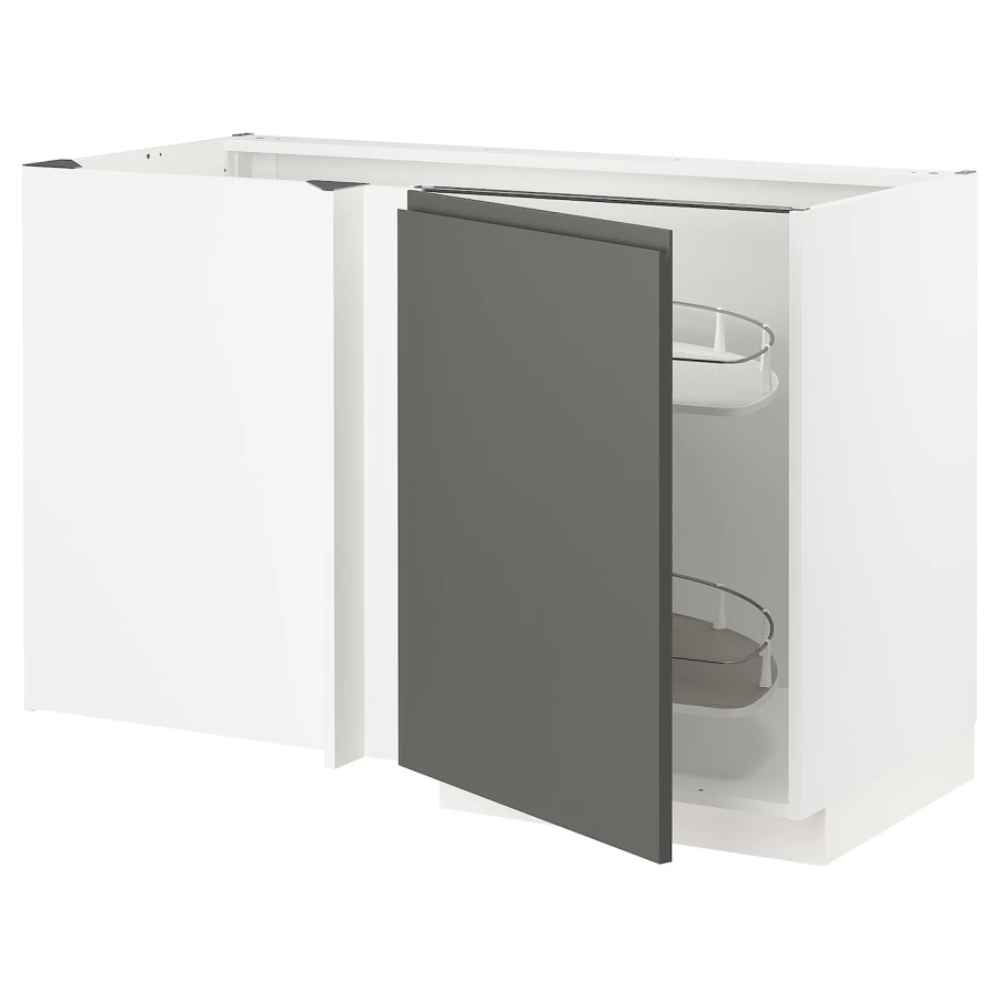 Напольный кухонный шкаф  - IKEA METOD, 88x67,5x127,5см, белый/темно-серый, МЕТОД ИКЕА (изображение №1)