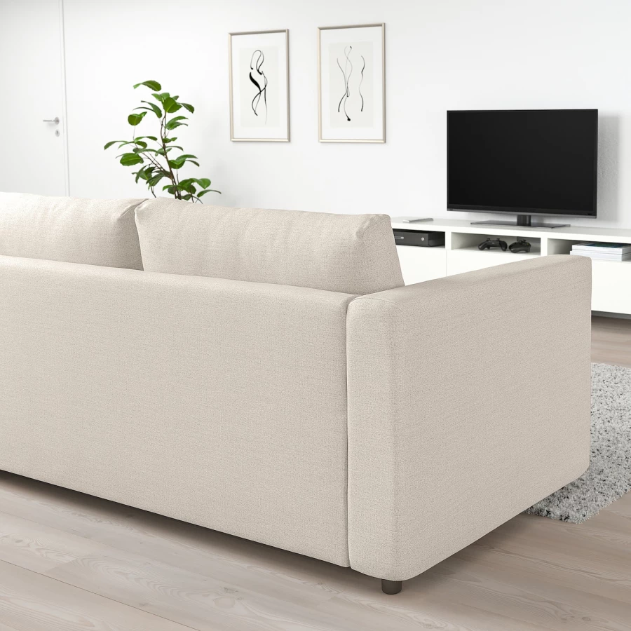 3-местный диван-кровать - IKEA VIMLE, 98x261см, белый, ВИМЛЕ ИКЕА (изображение №3)