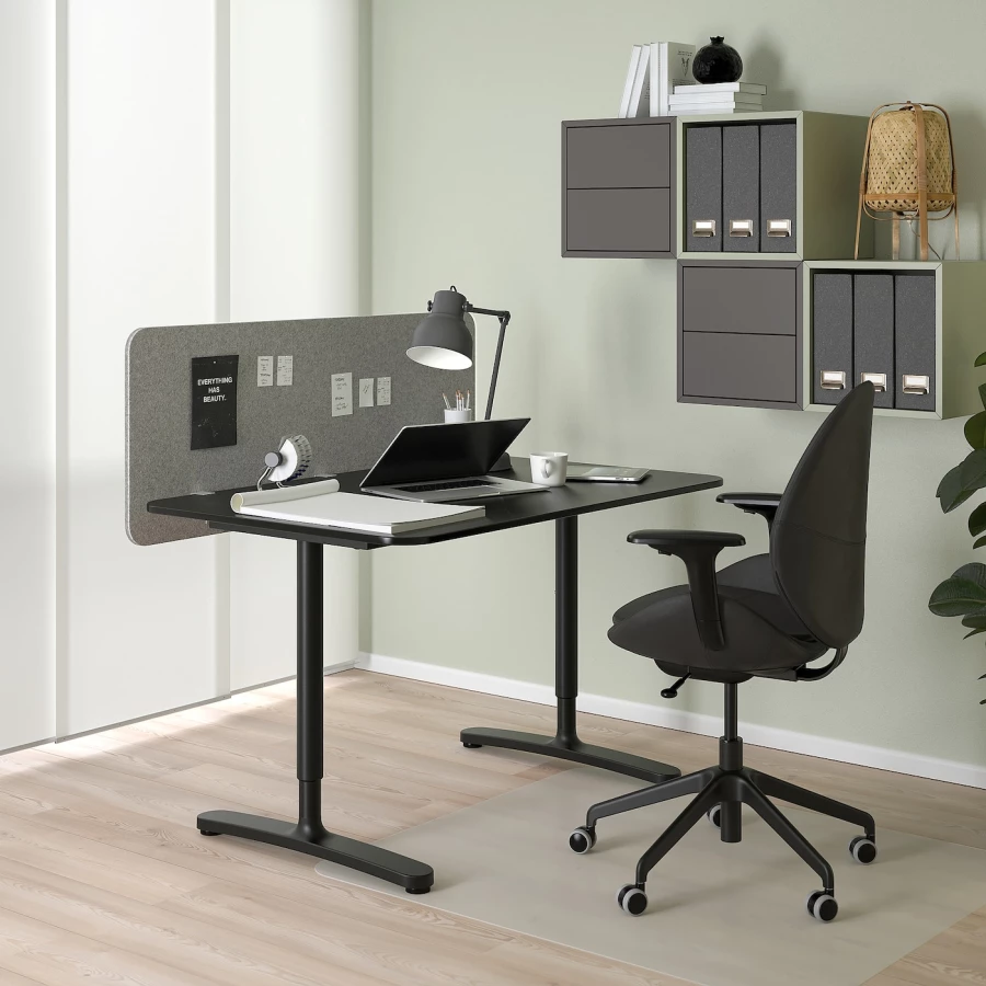 Ширма для письменного стола - IKEA EILIF, 48x120см, светло-серый, ЭЙЛИФ ИКЕА (изображение №7)
