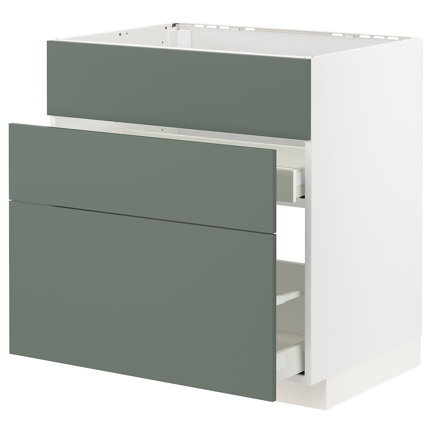 Напольный кухонный шкаф  - IKEA METOD MAXIMERA, 88x62x80см, белый/серо-зеленый, МЕТОД МАКСИМЕРА ИКЕА