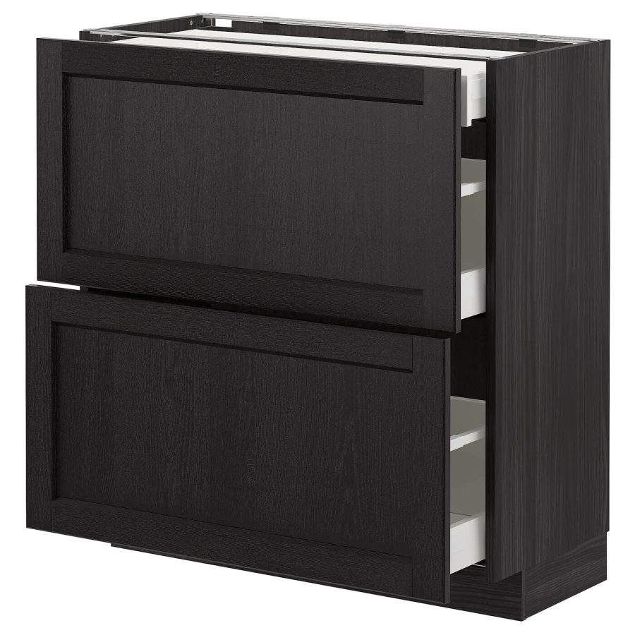 Напольный кухонный шкаф  - IKEA METOD MAXIMERA, 88x39x60см, белый/темно-серый, МЕТОД МАКСИМЕРА ИКЕА (изображение №1)
