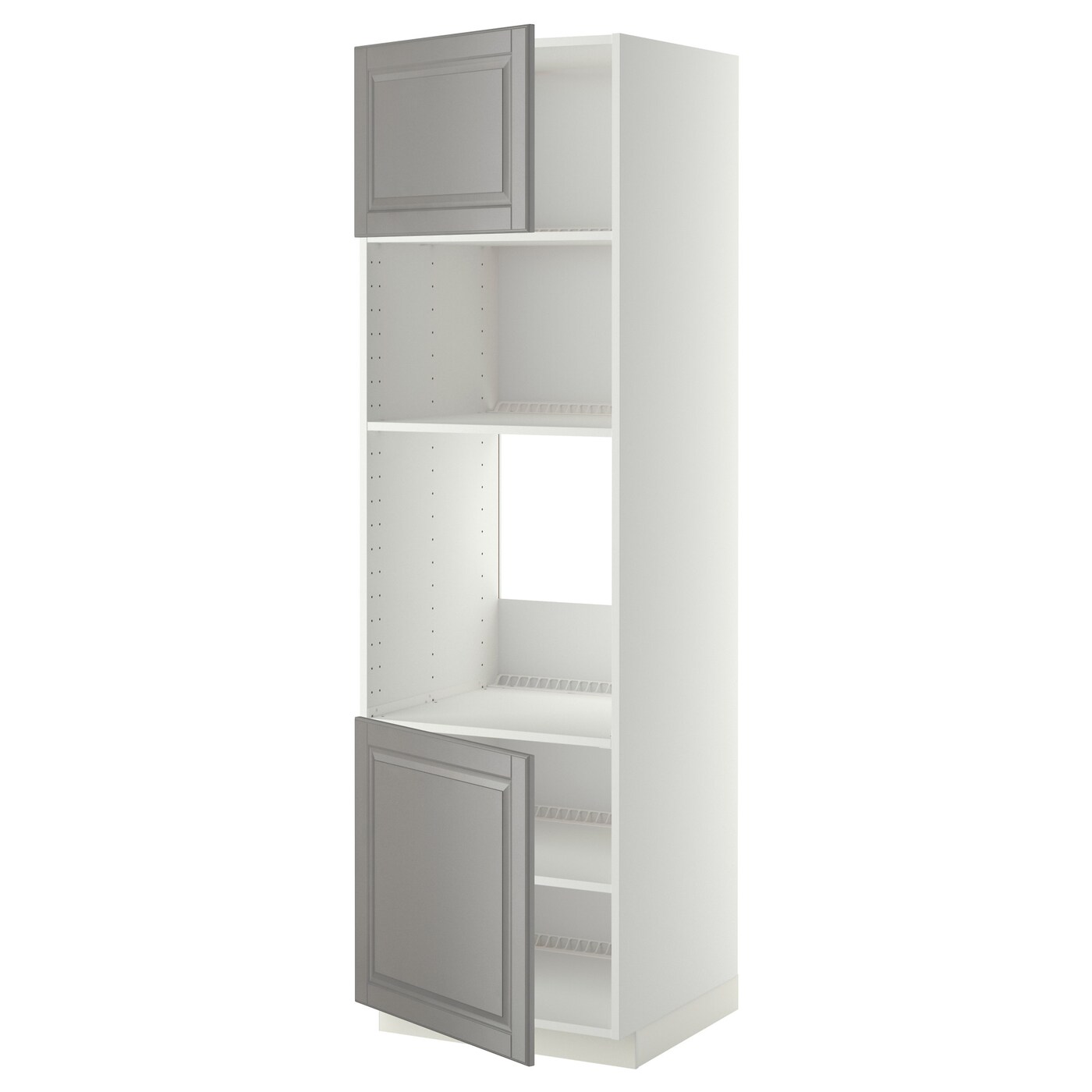 Кухонный шкаф-пенал - IKEA METOD/МЕТОД ИКЕА, 200х60х60 см, белый/серый