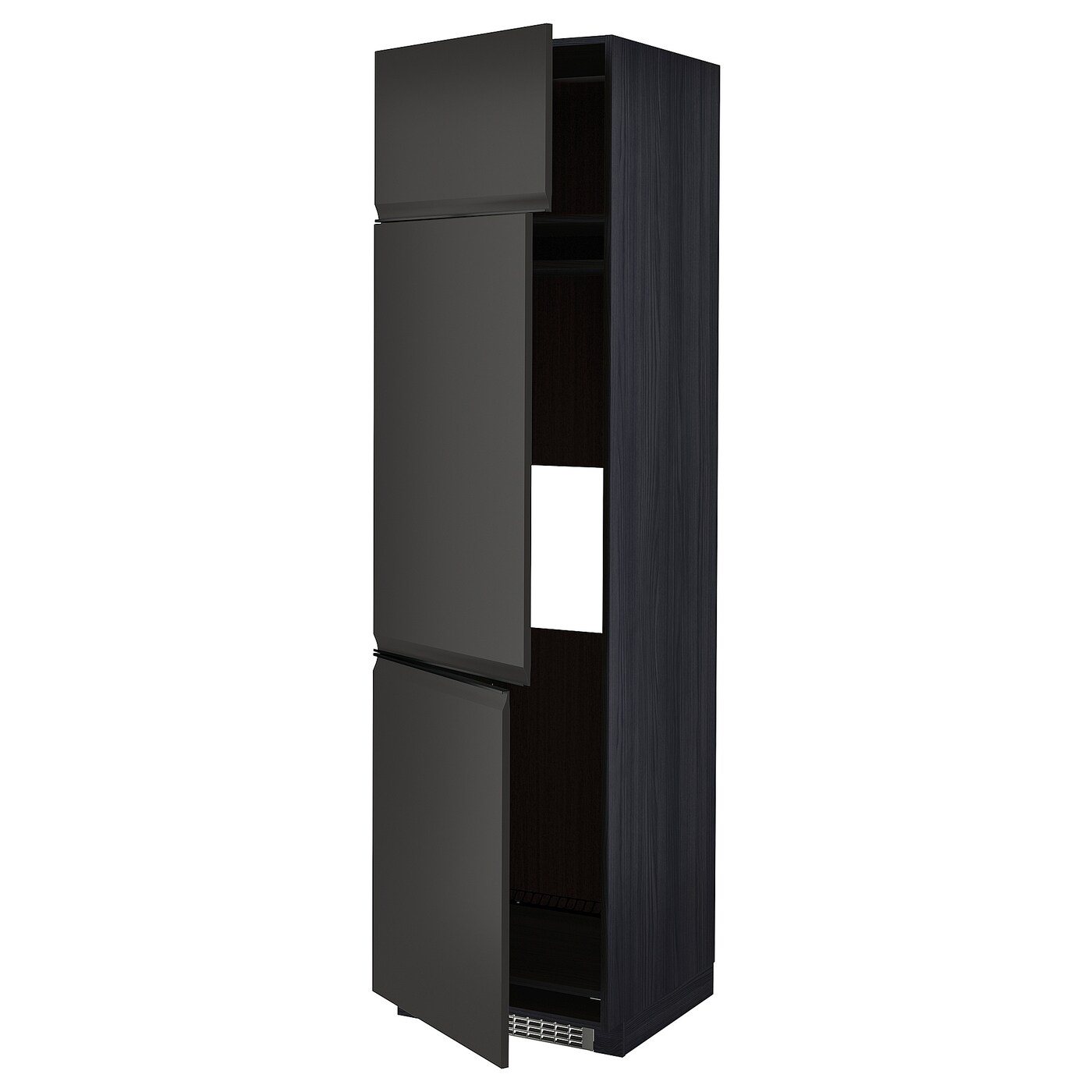 Высокий кухонный шкаф - IKEA METOD/МЕТОД ИКЕА, 220х60х60 см, черный