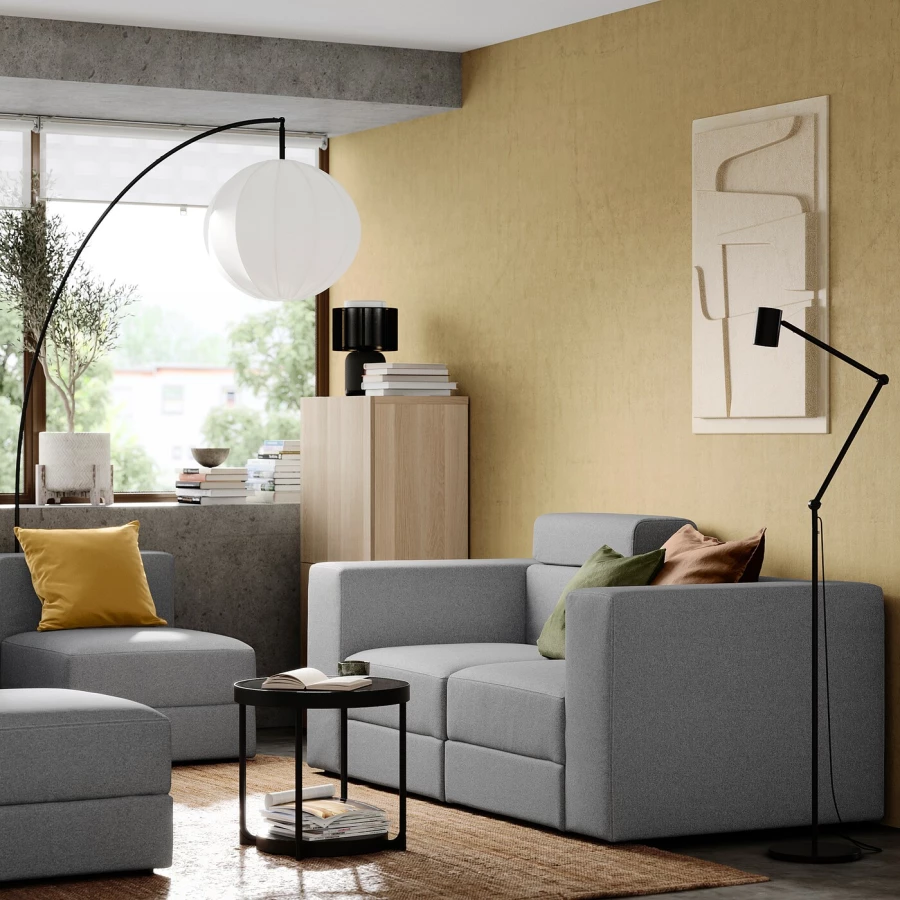2-местный диван - IKEA JÄTTEBO/JATTEBO, 87x95x190см, серый/светло-серый, ЙЕТТЕБО ИКЕА (изображение №2)