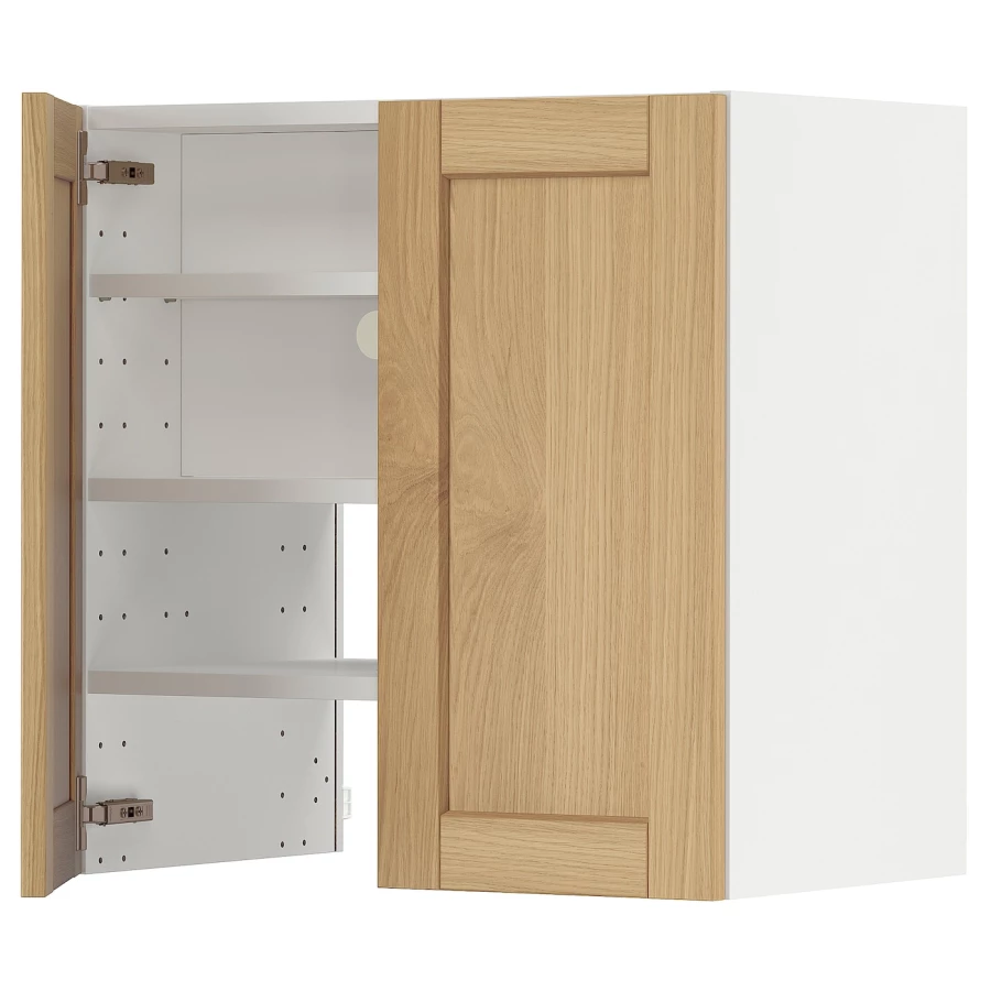 Навесной шкаф - METOD IKEA/ МЕТОД ИКЕА, 60х60 см, белый/под беленый дуб (изображение №1)