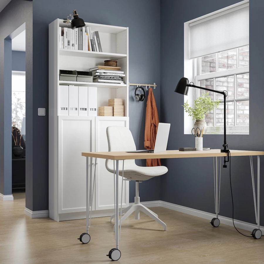 Рабочий стол - IKEA MÅLSKYTT/MALSKYTT/KRILLE, 140х60 см, береза/белый, МОЛСКЮТТ/КРИЛЛЕ ИКЕА (изображение №6)