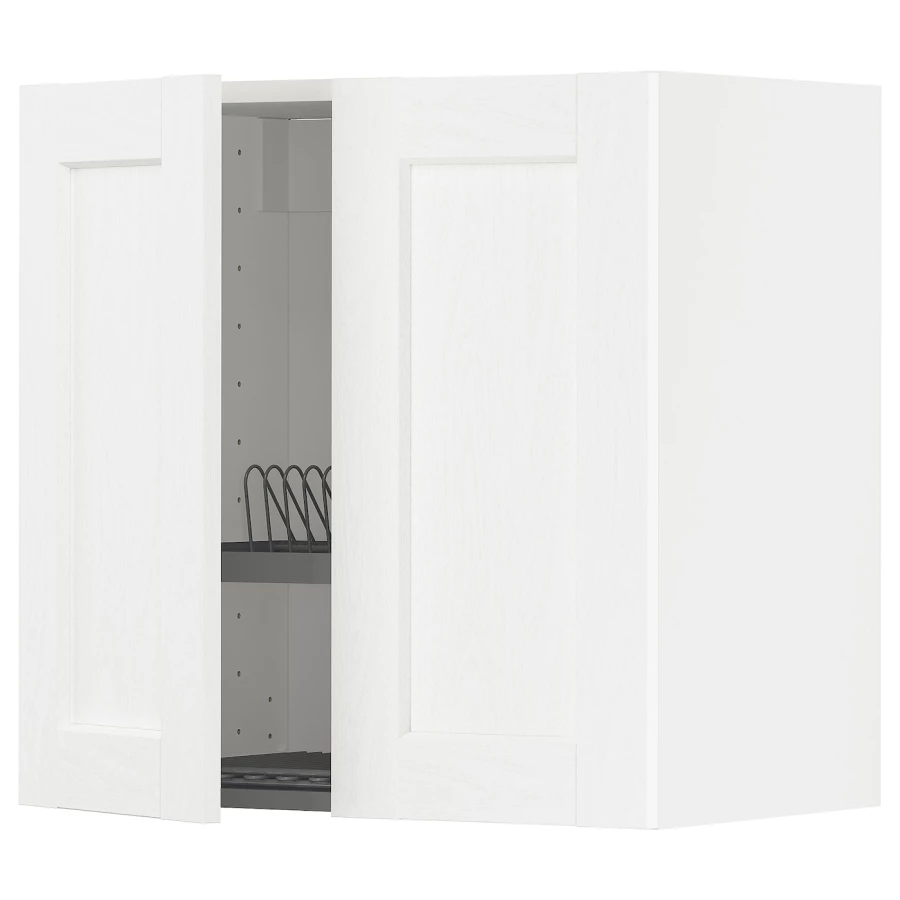 Навесной шкаф с сушилкой - METOD IKEA/ МЕТОД ИКЕА, 60х60 см, белый (изображение №1)