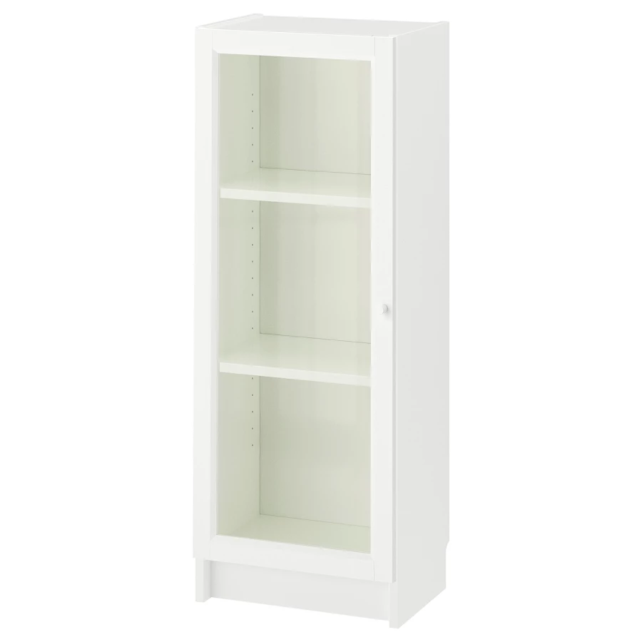 Книжный шкаф со стеклянной дверцей - BILLY/OXBERG IKEA/ БИЛЛИ/ОКСБЕРГ ИКЕА, 30х40х106 см, белый (изображение №1)