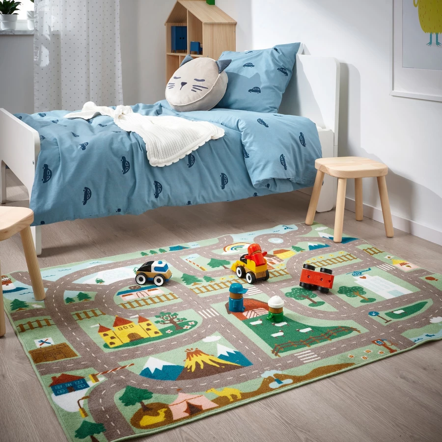 Детский ковер - IKEA VALLABY/ВАЛЛАБИ ИКЕА, 133х100 см, разноцветный (изображение №2)