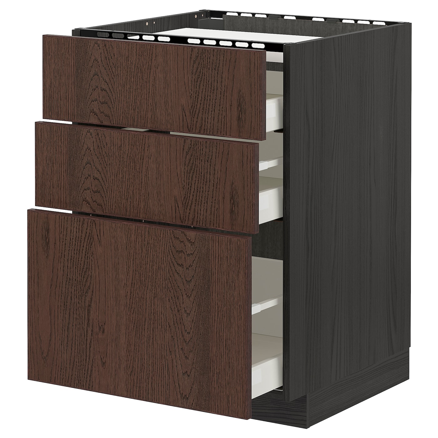 Напольный кухонный шкаф  - IKEA METOD MAXIMERA, 88x61,6x60см, черный/коричневый, МЕТОД МАКСИМЕРА ИКЕА