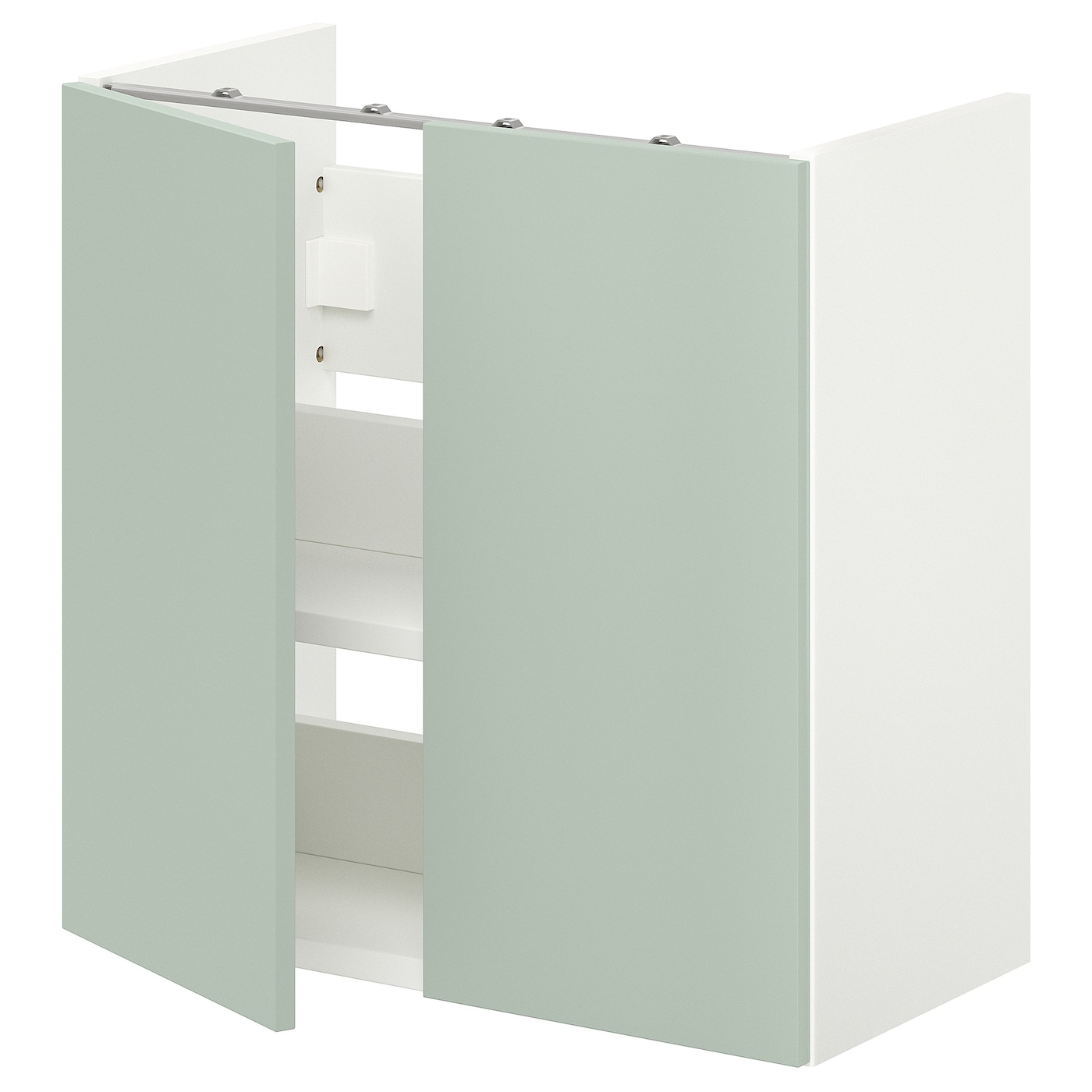 Умывальник с половинкой/дверью - ENHET IKEA/ЭНХЕТ ИКЕА, 60х60 см, белый/зеленый