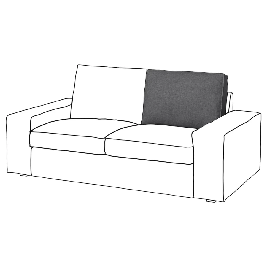 Внутренняя подушка спинки - IKEA KIVIK/КИВИК ИКЕА, 59х23х75 см, черный (изображение №2)