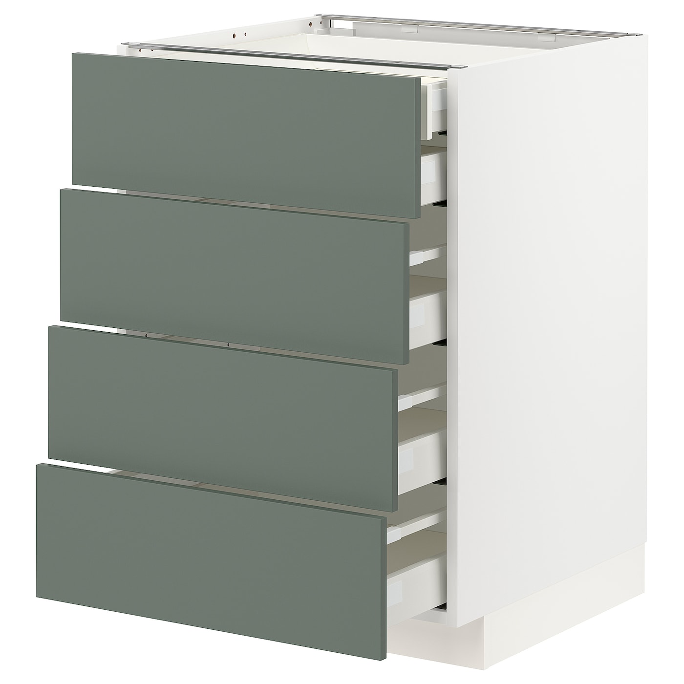 Напольный кухонный шкаф  - IKEA METOD MAXIMERA, 88x61,6x60см, белый/серый, МЕТОД МАКСИМЕРА ИКЕА