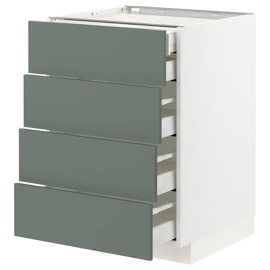 Напольный кухонный шкаф  - IKEA METOD MAXIMERA, 88x61,6x60см, белый/серый, МЕТОД МАКСИМЕРА ИКЕА (изображение №1)