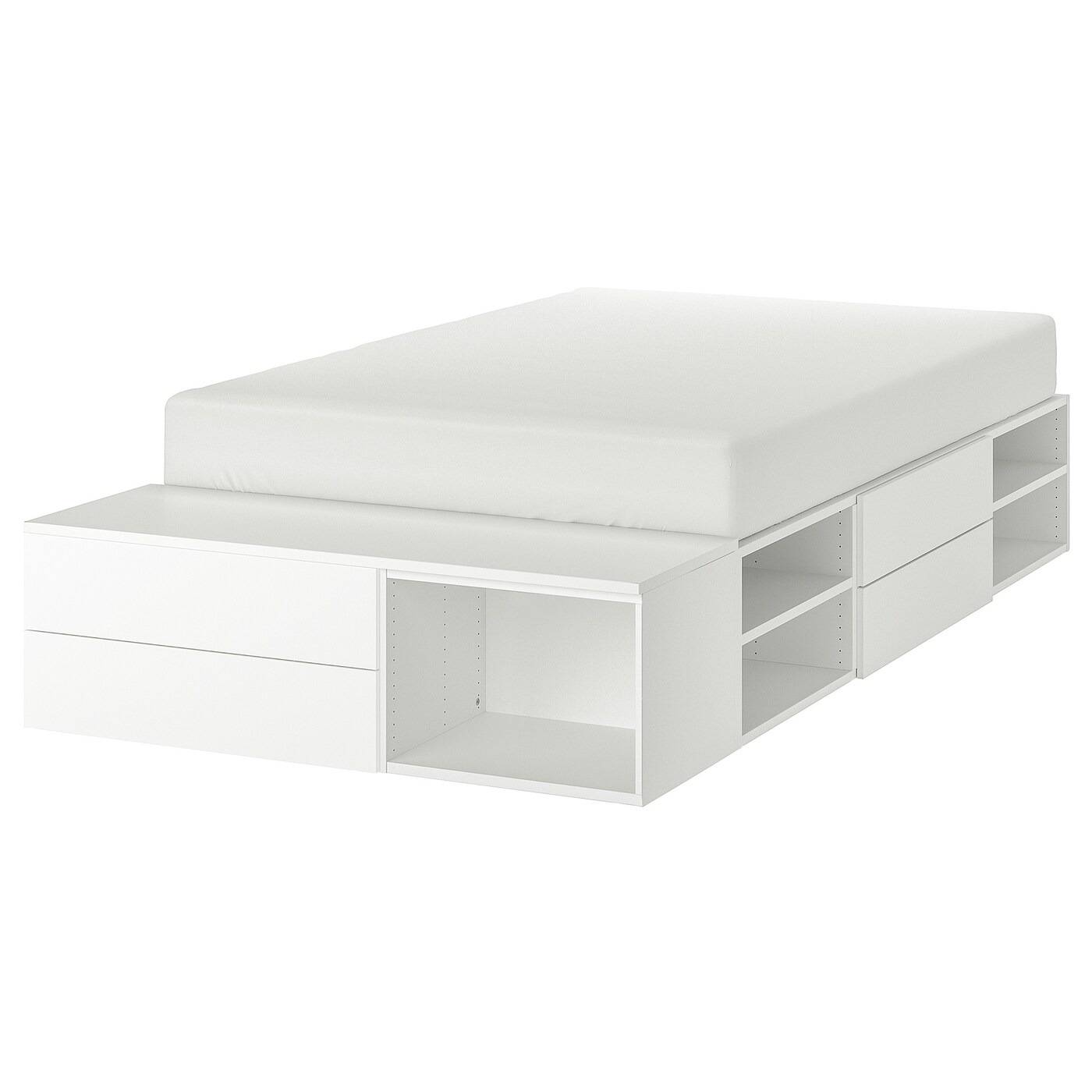 Каркас кровати с 4 ящиками - IKEA PLATSA, 200х140 см, белый, ПЛАТСА ИКЕА