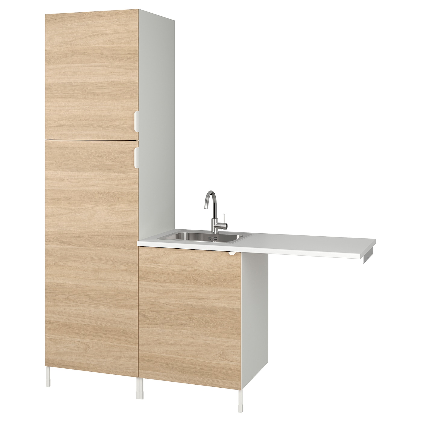 Комбинация для ванной - IKEA ENHET,  183х63.5х222.5 см, белый/имитация дуба, ЭНХЕТ ИКЕА