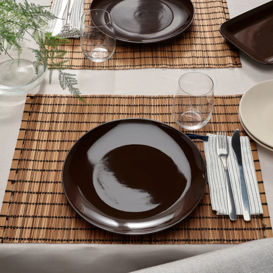 Набор тарелок, 4 шт. - IKEA FÄRGKLAR/FARGKLAR, 26 см, коричневый, ФЭРГКЛАР ИКЕА (изображение №2)