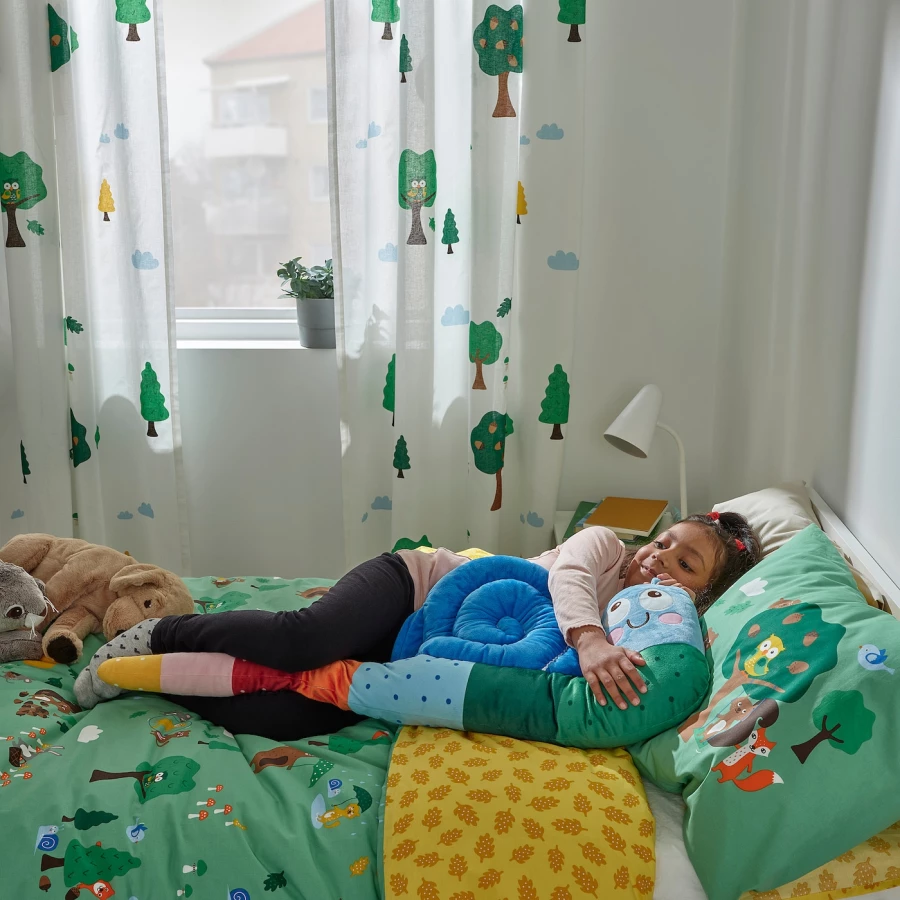 Пододеяльник и наволочка - BRUMMIG IKEA/БРУММИГ ИКЕА,  150x200/50x60 см, зеленый (изображение №6)