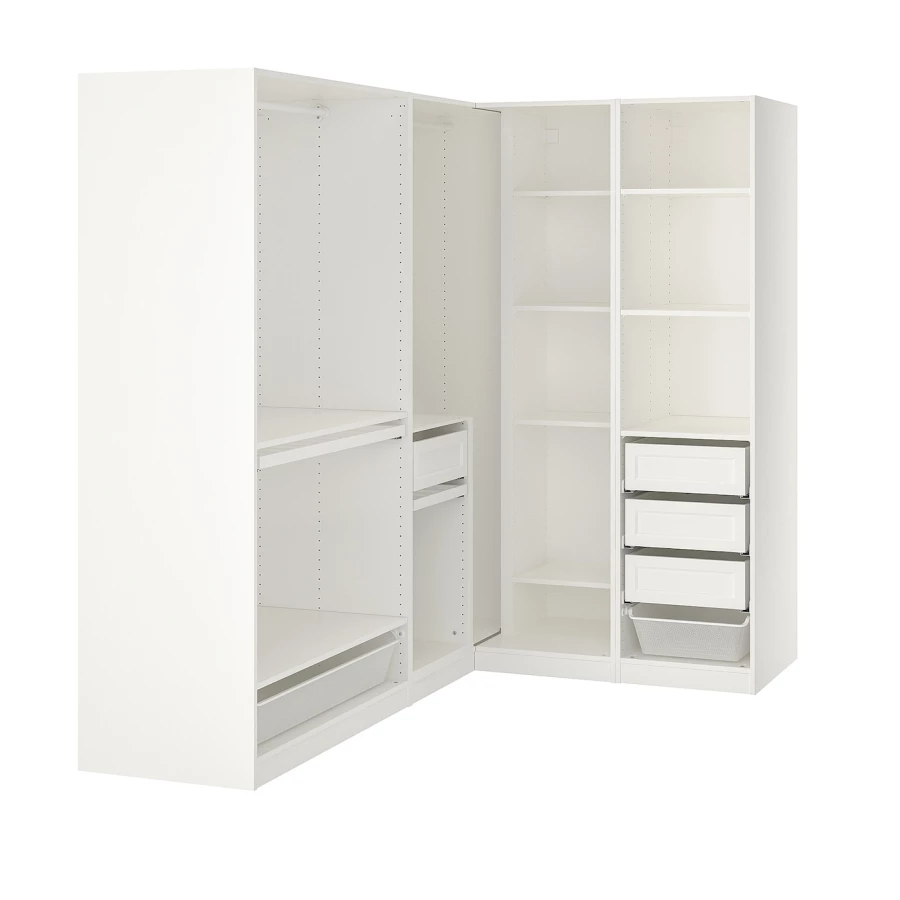 Угловой шкаф - IKEA PAX ПАКС, белый, 210-160х201 см, ПАКС ИКЕА (изображение №1)
