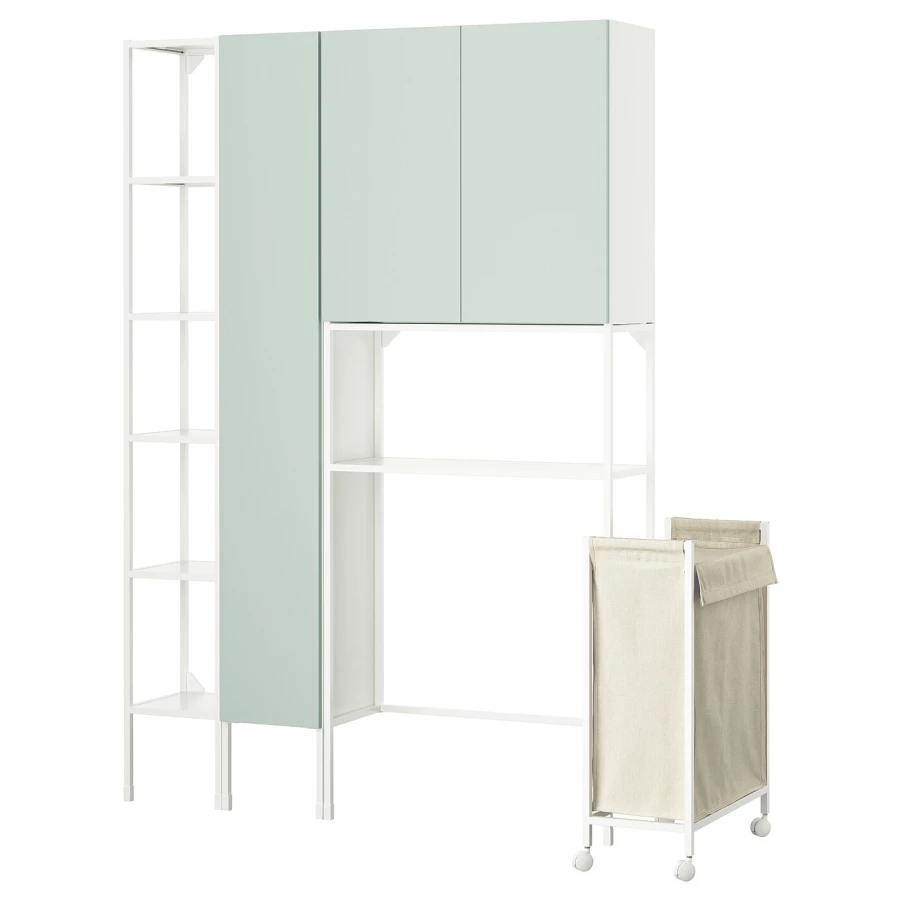 Книжный шкаф -  ENHET IKEA/ ЭНХЕТ ИКЕА, 204х140 см, белый/ зеленый (изображение №1)