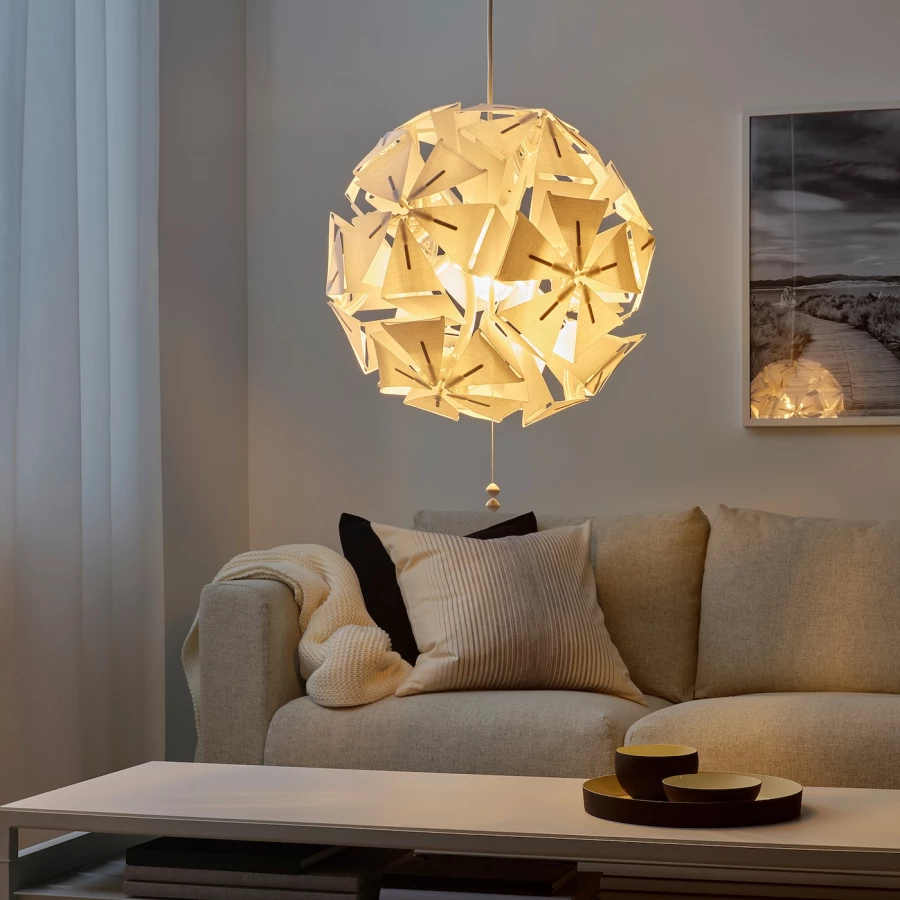 Подвесной светильник - RAMSELE IKEA / РАМСЕЛЛЕ ИКЕА, 43 см, белый (изображение №6)