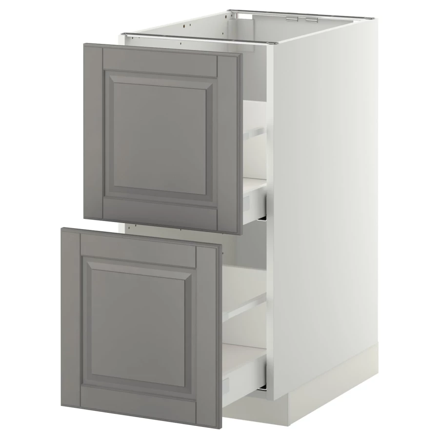 Напольный кухонный шкаф  - IKEA METOD MAXIMERA, 88x62x40см, белый/серый, МЕТОД МАКСИМЕРА ИКЕА (изображение №1)