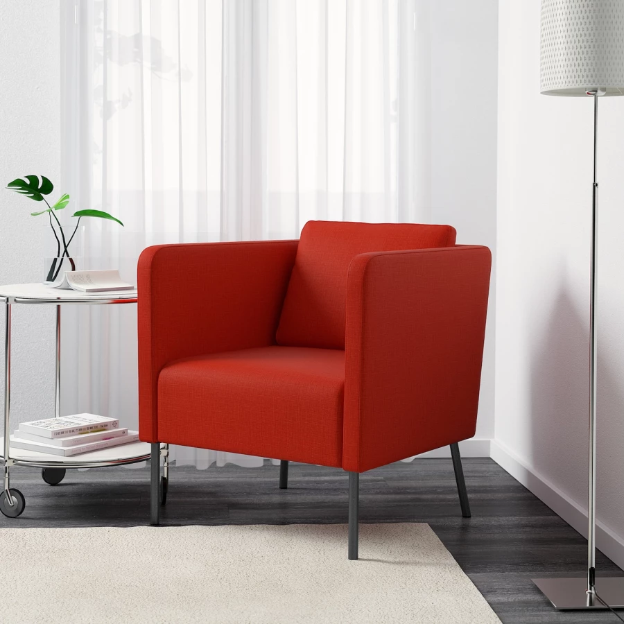 Кресло - IKEA EKERÖ/EKERO, 70х73х75 см, красный, ЭКЕРЁ ИКЕА (изображение №2)