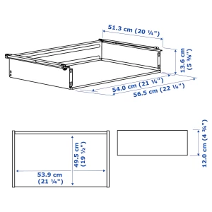 Второе фото. Ящик без фронтальной панели - IKEA HJALPA/HJÄLPA, 60x55 см, белый ХЭЛПА ИКЕА