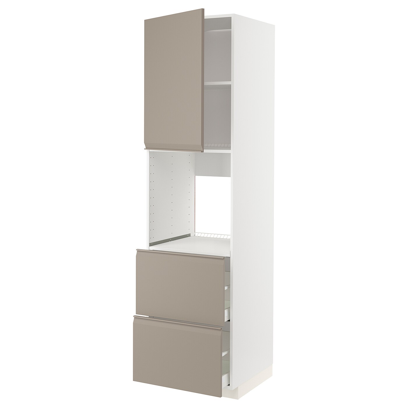 Высокий шкаф - IKEA METOD/MAXIMERA/МЕТОД/МАКСИМЕРА ИКЕА, 220х60х60 см, белый/бежевый