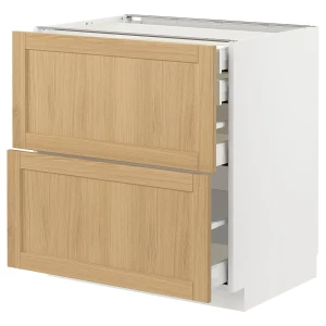 Навесной шкаф - METOD / MAXIMERA IKEA/ МЕТОД/ МАКСИМЕРА ИКЕА, 80х60 см, белый/ под беленый дуб