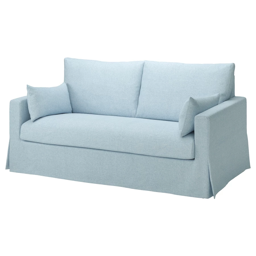 Чехол на 2-местный диван - HYLTARP IKEA/ ХУЛТАРП ИКЕА, голубой (изображение №1)