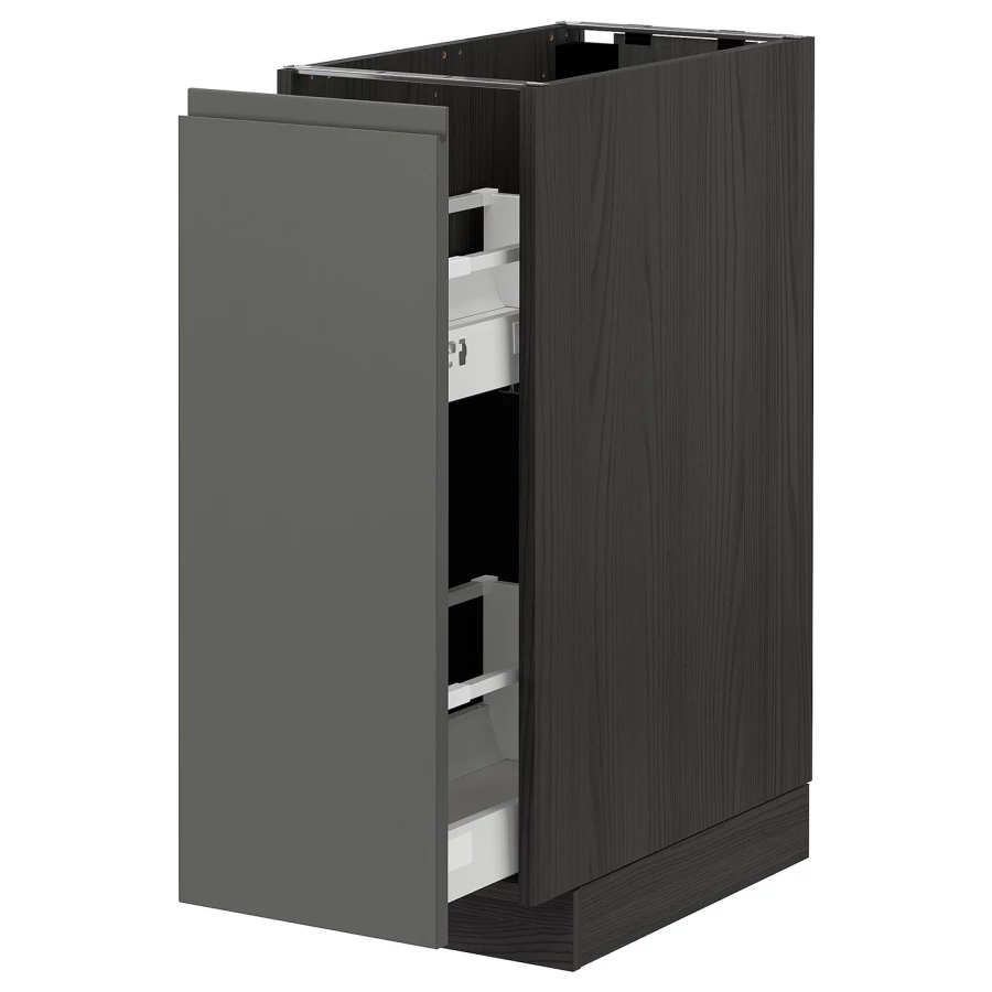 Напольный шкаф - METOD IKEA/ МЕТОД ИКЕА,  30х88 см, серый/черный (изображение №1)