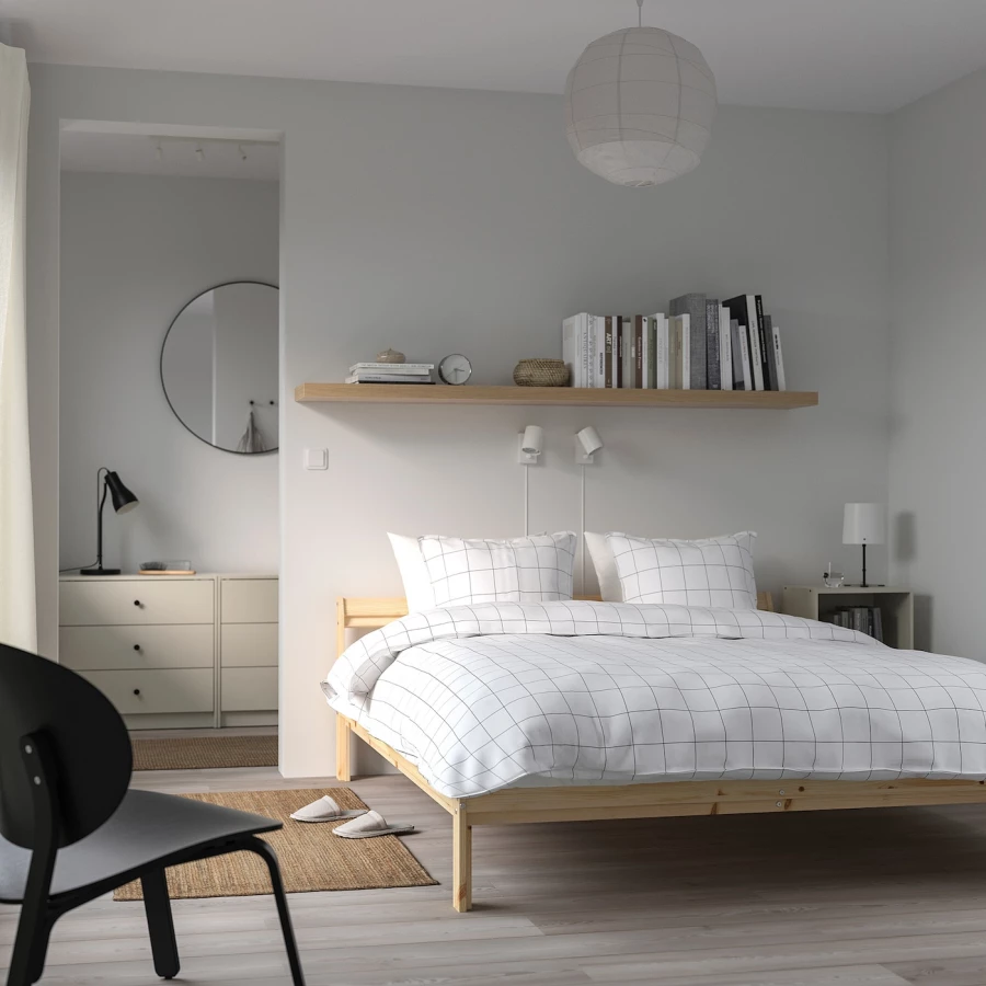 Каркас кровати - IKEA NEIDEN, 200х140 см, бежевый, НЕЙДЕН ИКЕА (изображение №2)