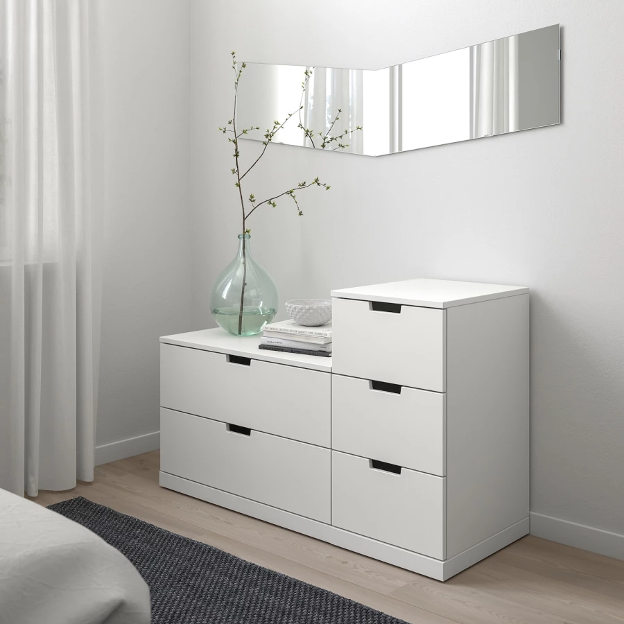 Комод - IKEA NORDLI/НОРДЛИ ИКЕА, 47х120х76 см, белый (изображение №2)