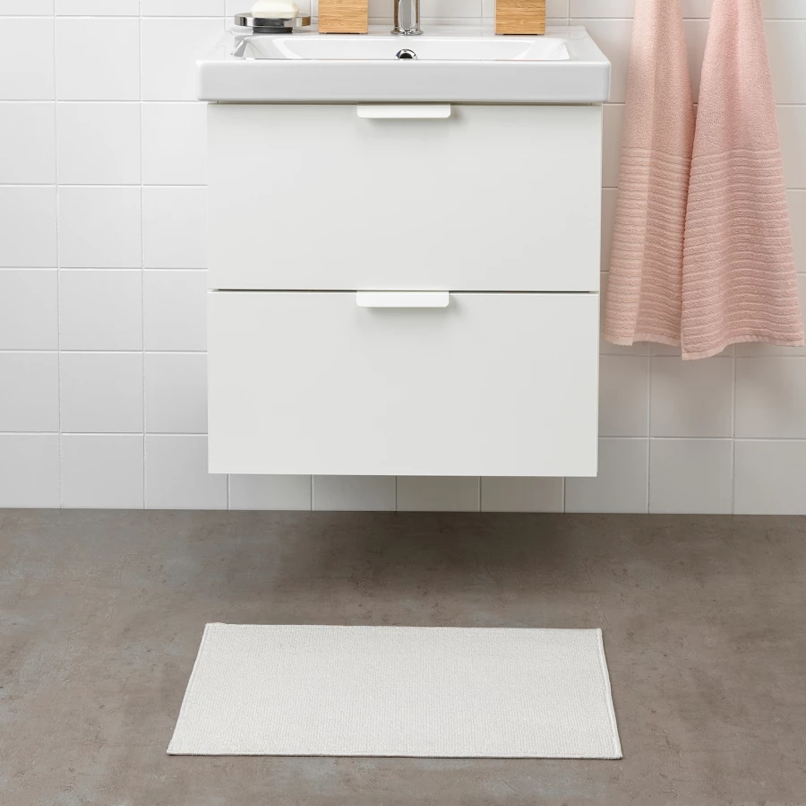 Коврик для ванной - IKEA FINTSEN, 60х40 см, белый, ФИНТСЕН ИКЕА (изображение №2)