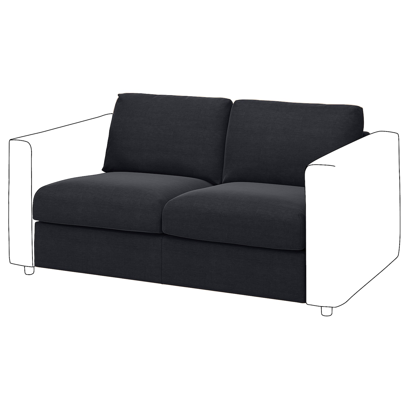 Чехол для 2-местной секции дивана - IKEA VIMLE/ВИМЛЕ ИКЕА , черный