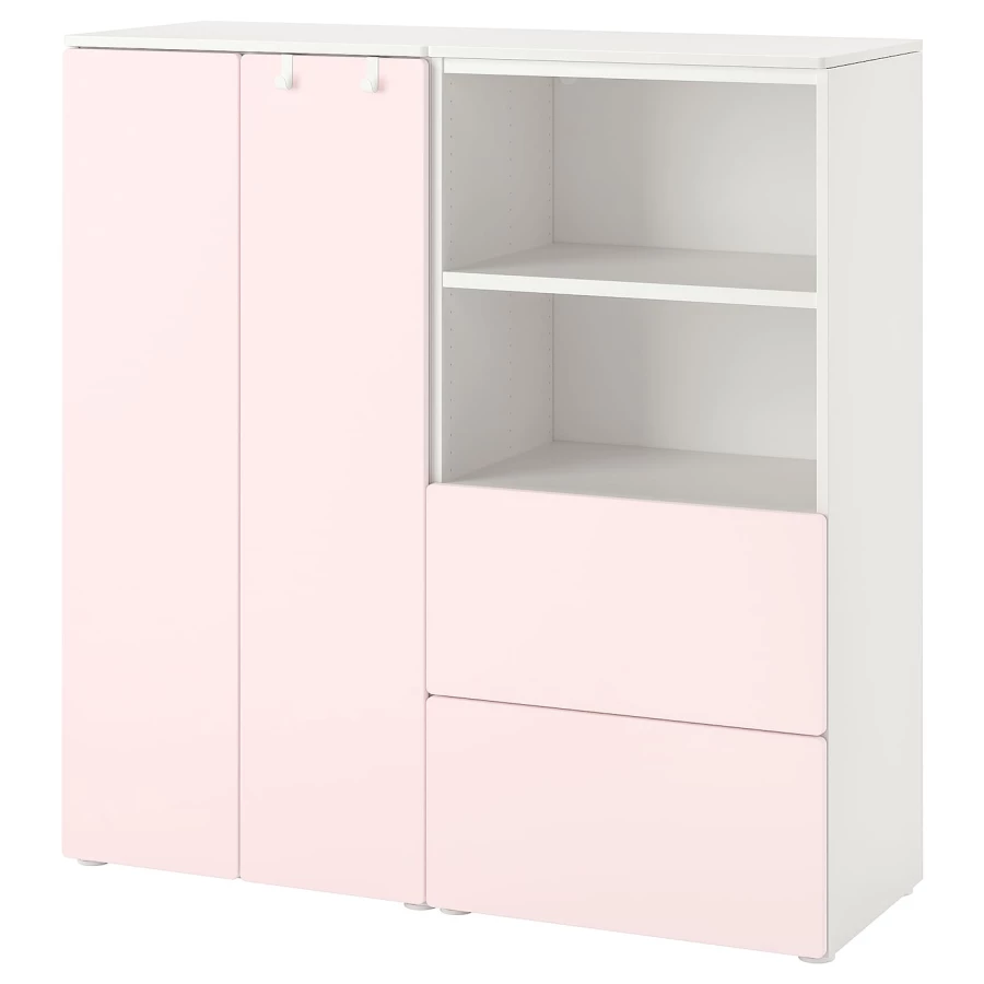 Шкаф - SMÅSTAD / SMАSTAD  IKEA /СМОСТАД  ИКЕА, 120x42x123 см, белый/розовый (изображение №1)