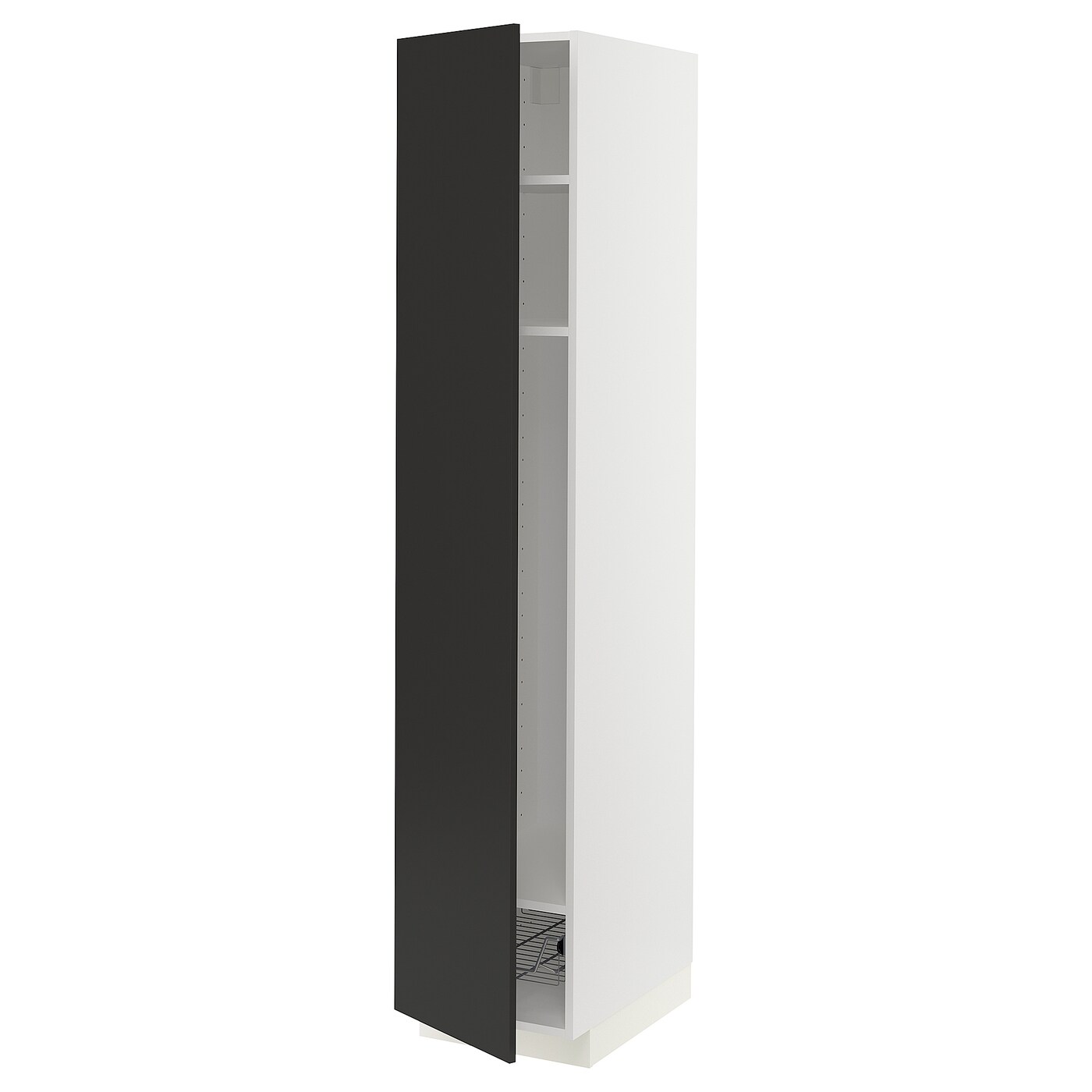 Шкаф для встроенной техники - IKEA METOD, 208x62x60см, белый/черный, МЕТОД  ИКЕА