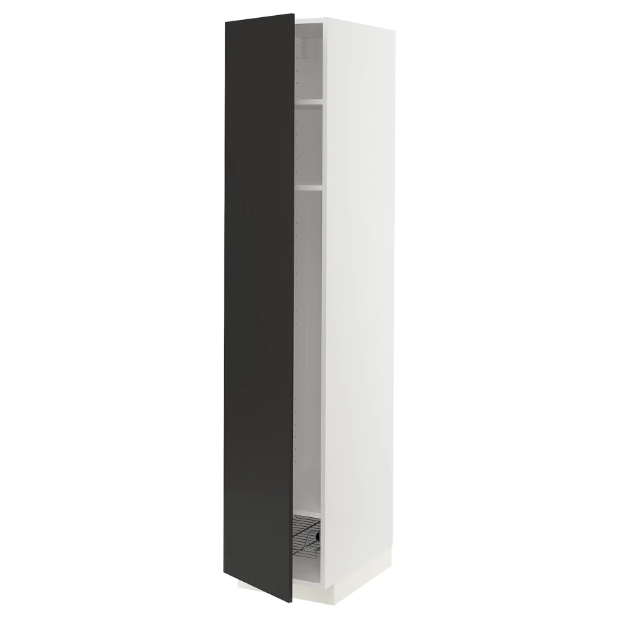 Шкаф для встроенной техники - IKEA METOD, 208x62x60см, белый/черный, МЕТОД  ИКЕА (изображение №1)