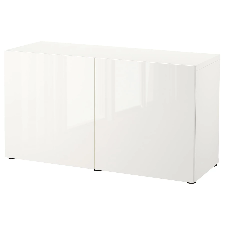 Комбинация для хранения - IKEA BESTÅ/BESTA /БЕСТА/БЕСТО ИКЕА, 120x42x65 см, белый, (изображение №1)