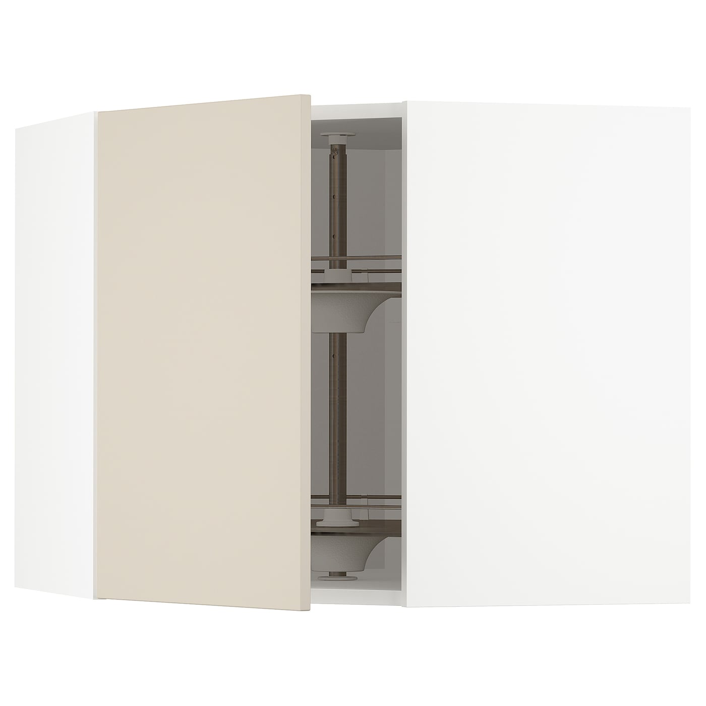 Угловой навесной шкаф с каруселью - METOD  IKEA/  МЕТОД ИКЕА, 60х68 см, белый/бежевый