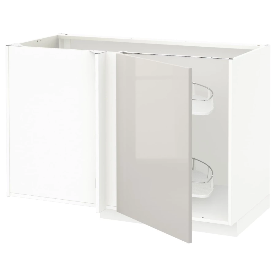 Напольный шкаф  - IKEA METOD, 88x67,5x127,5см, белый/светло-серый, МЕТОД ИКЕА (изображение №1)