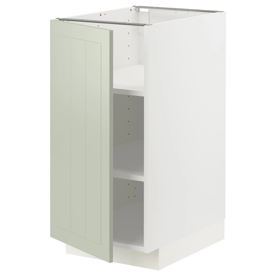 Напольный шкаф - IKEA METOD, 88x62x40см, белый/светло-зеленый, МЕТОД ИКЕА (изображение №1)