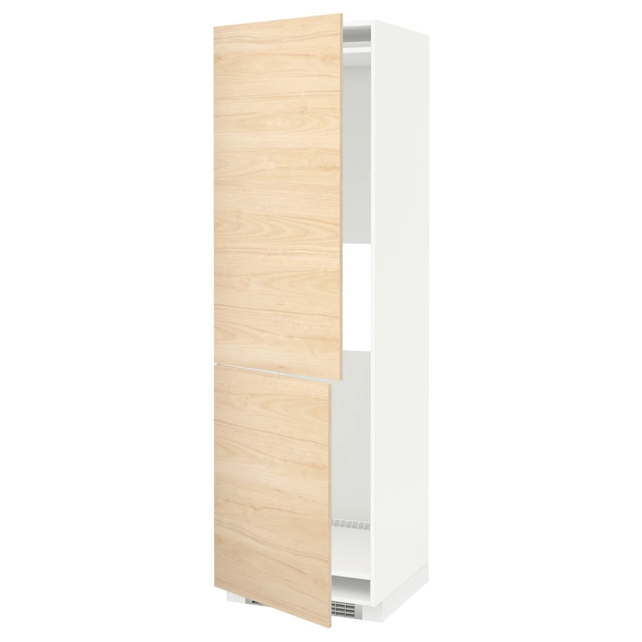 Высокий кухонный шкаф - IKEA METOD/МЕТОД ИКЕА, 200х60х60 см, белый/под беленый дуб (изображение №1)