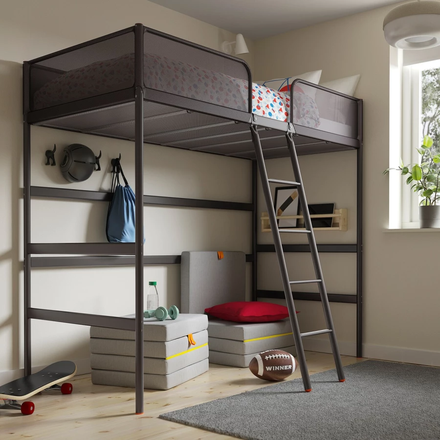 Кровать-чердак - TUFFING  IKEA/ТУФФИНГ ИКЕА,  179х97 см,  серый (изображение №3)
