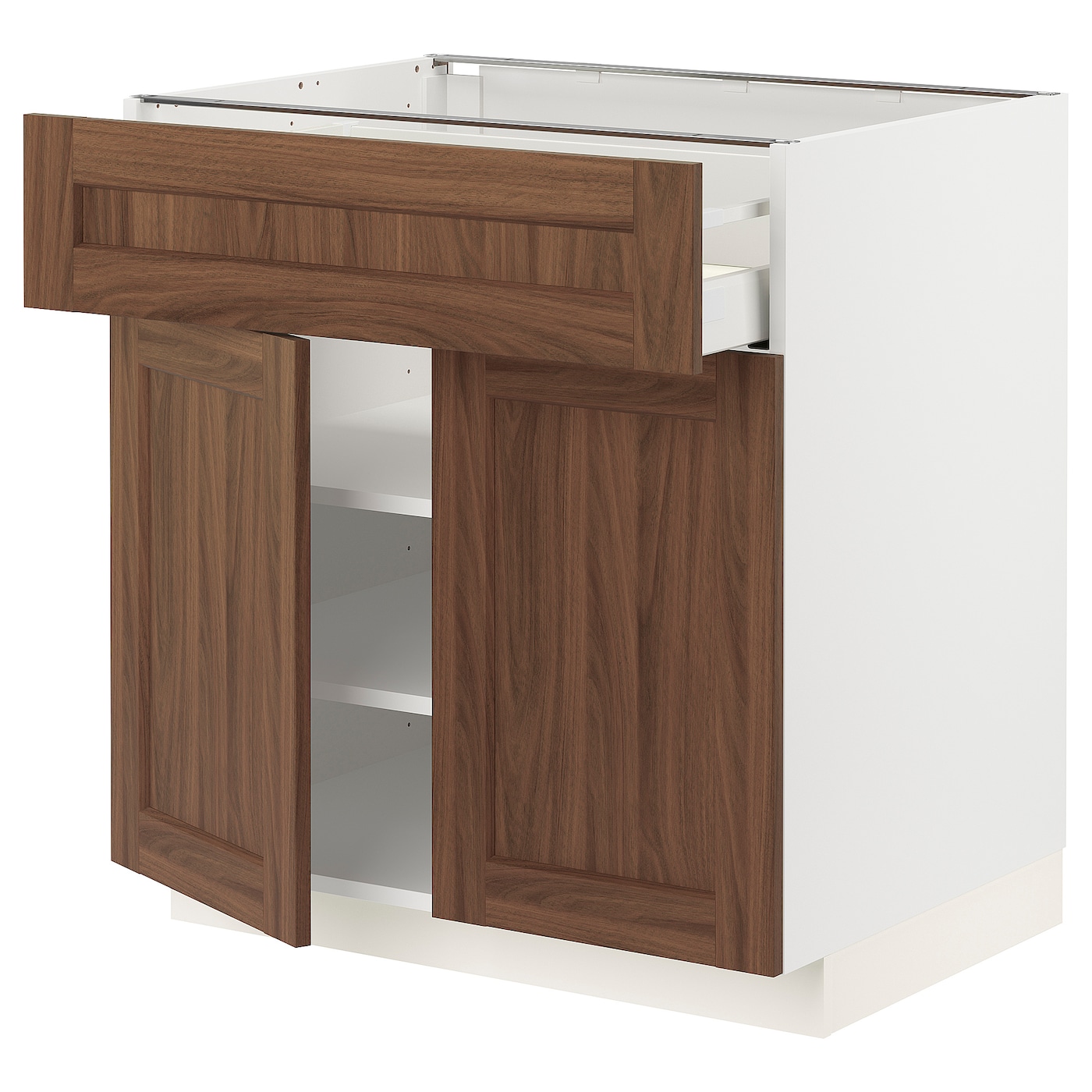 Напольный кухонный шкаф  - IKEA METOD MAXIMERA, 88x61,9x80см, белый/коричневый, МЕТОД МАКСИМЕРА ИКЕА