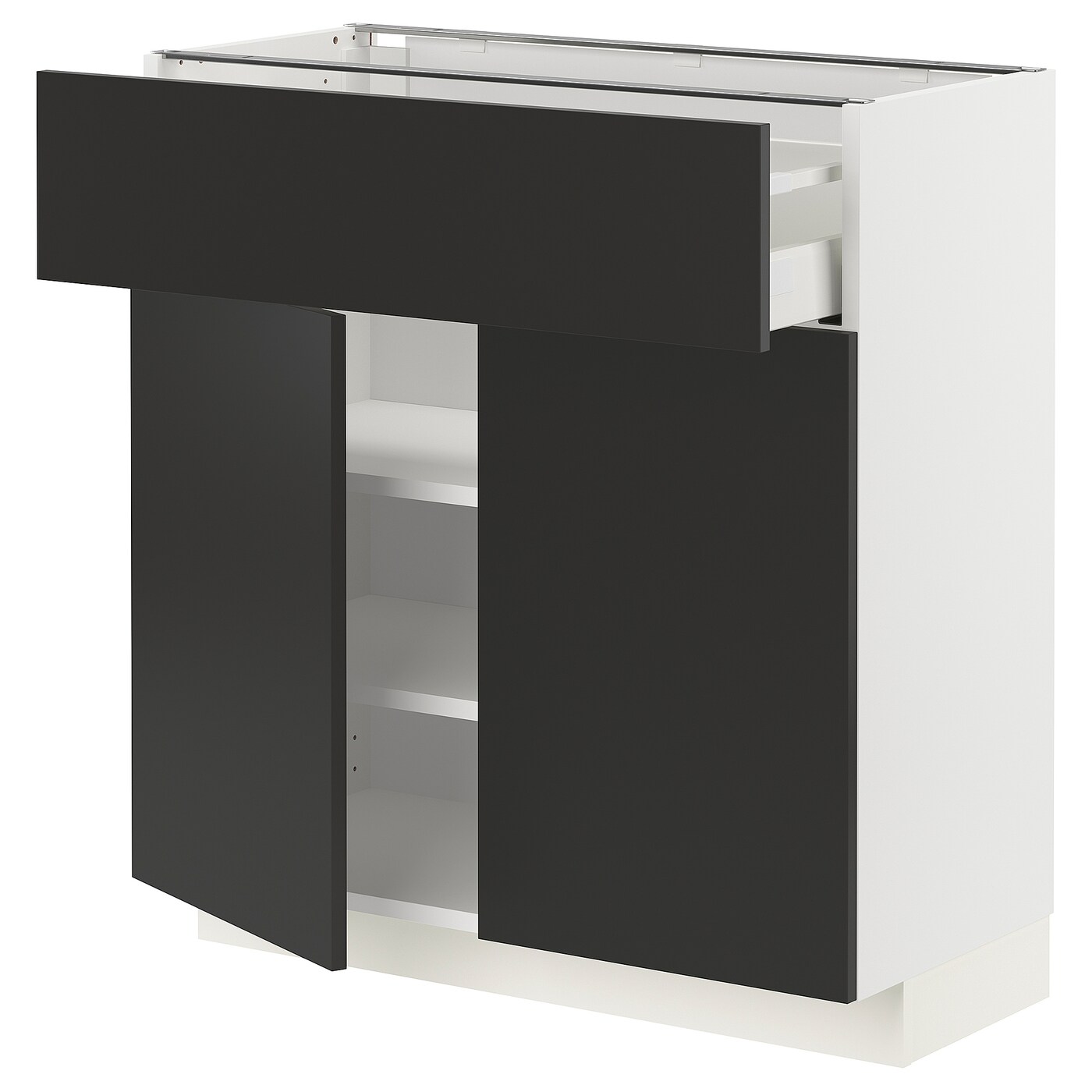 Напольный кухонный шкаф  - IKEA METOD MAXIMERA, 80x37x80см, белый/черный, МЕТОД МАКСИМЕРА ИКЕА