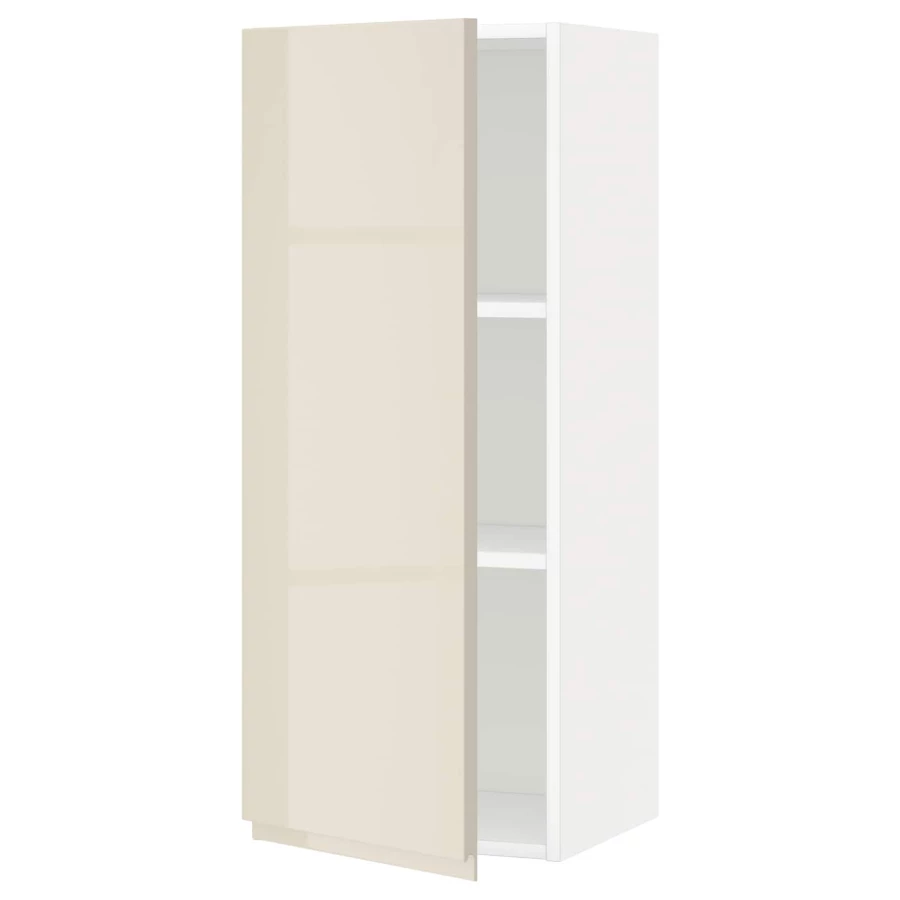 Навесной шкаф с полкой - METOD IKEA/ МЕТОД ИКЕА, 100х40 см, белый/бежевый (изображение №1)